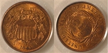 1864 2C Large Motto MS65RD