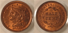 1855 1/2C MS64RD