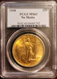 1908 $20 No Motto MS63