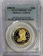 2008-W $10 Jackson's Liberty PR69DCAM