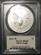 2011-W $1 Burnished Silver Eagle SP69