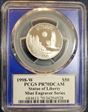 1998-W $50 Statue of Liberty Mint Engravers Series Mercanti Flag PR70DCAM