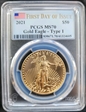 2021 $50 Gold Eagle - Type 1 First Day of Issue MS70