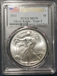 2021 $1 Silver Eagle - Type 2 First Strike MS70