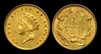 1854 G$1 Type 2 AU53