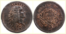1793 1C Wreath, S-11c AU50BN