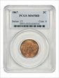 1867 2C MS65RD