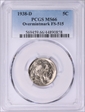 1938-D 5C Overmintmark FS-515 MS66