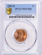 1942-D 1C MS67RD
