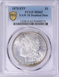 1878 8TF $1 VAM 18, Doubled Date MS63