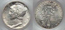 1916-S 10C Mercury AU58