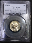 1942-P 5C Silver MS66