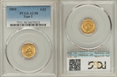 1854 G$1 Type 2 AU58