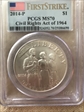 2014-P $1 Civil Rights Act of 1964 First Strike MS70