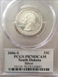 2006-S 25C South Dakota Silver PR70DCAM