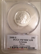 2008-S 25C Arizona Silver PR70DCAM