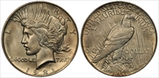 1921 $1 High Relief, Peace MS63