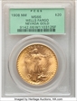1908 $20 No Motto - Wells Fargo MS66
