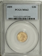 1855 G$1 MS62