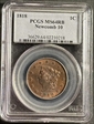 1818 1C Newcomb 10 MS64RB
