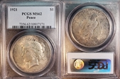 1921 $1 High Relief, Peace MS62