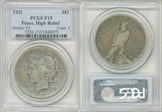 1921 $1 High Relief, Peace F15