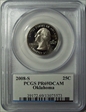 2008-S 25C Oklahoma PR69DCAM
