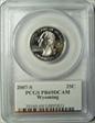 2007-S 25C Wyoming PR69DCAM