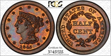 1845 1/2C Original PR65+ RB
