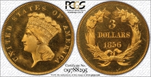 1856 $3 PR65+ DCAM