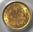 1849 G$1 Open Wreath MS63