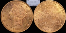 1896 $20 AU58