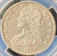 1834 50C Small Date, Small Letters AU50