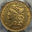 1834 $5 Classic Head, Plain 4 AU50