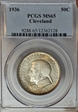 1936 50C Cleveland MS65