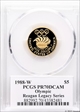 1988-W $5 Olympic Reagan Legacy Series PR70DCAM