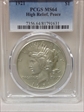 1921 $1 High Relief, Peace MS64