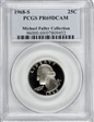 1968-S 25C PR69DCAM