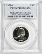 1971-S 25C PR69DCAM