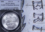 1888 $1 VAM 12, Doubled Reverse MS64