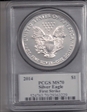 2014 $1 Silver Eagle First Strike Mercanti Signature MS70