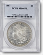 1887 $1 MS66PL