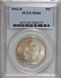 1943-D 50C MS66