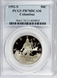 1992-S 50C Columbus PR70DCAM
