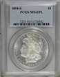 1894-S $1 MS61PL