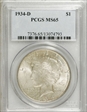 1934-D $1 MS65