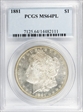 1881 $1 MS64PL