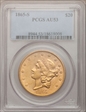 1865-S $20 AU53