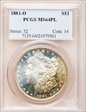 1881-O $1 MS64PL
