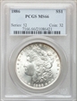 1886 $1 MS66